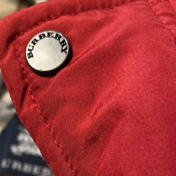 BURBERRY Kids Baby Red Down Puffer Coat w/ Mittens Nova Check House Lining 3M - Picture 9 of 16